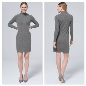 WHBM GRAY COZY KNIT MARLED SHIFT DRESS